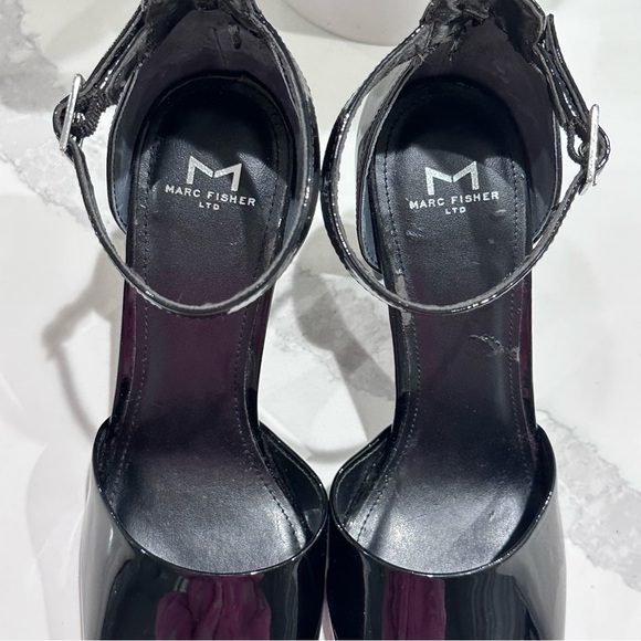 Marc Fisher Glossy Black Strappy Heels size 6.5 - Picture 6 of 14